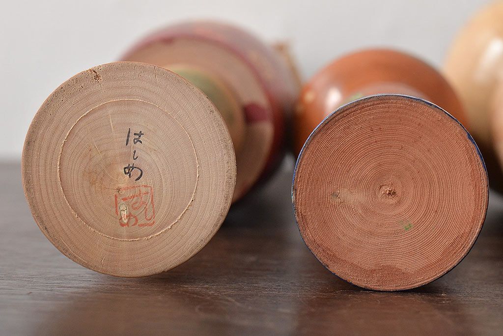 古い　伝統こけし7本(はしめ、かつら、春男、郷土玩具)(R-044742)