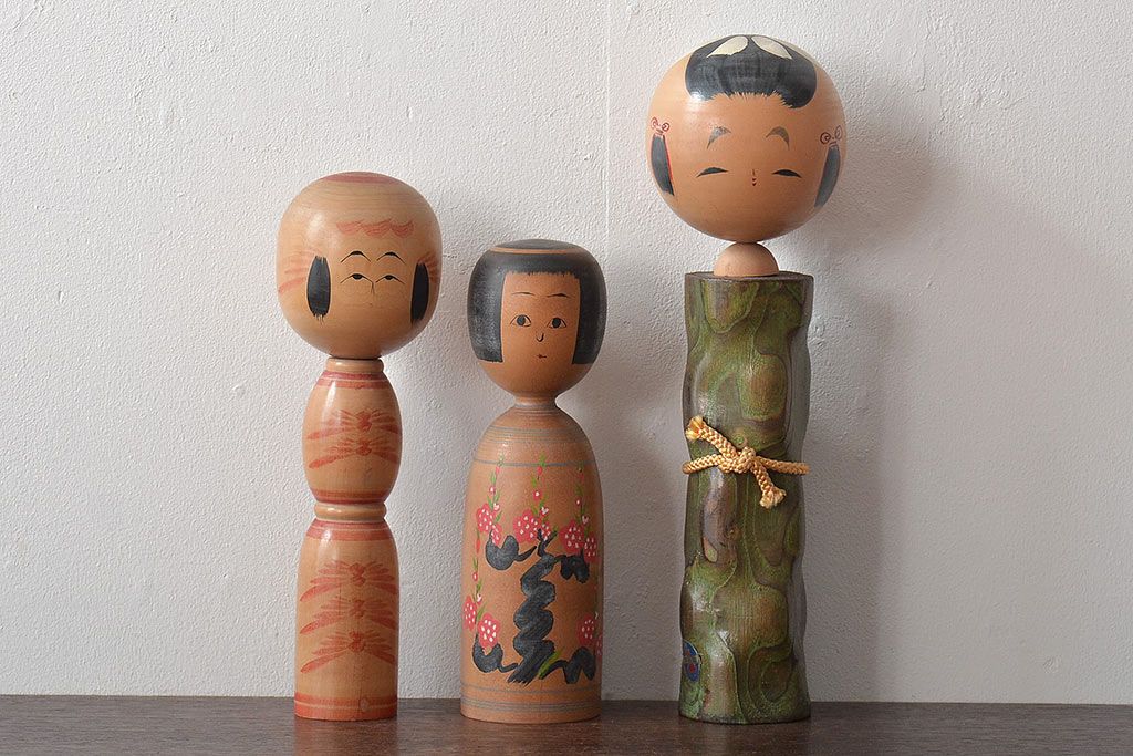 古い　伝統こけし7本(はしめ、かつら、春男、郷土玩具)(R-044742)