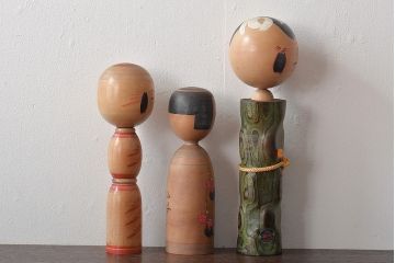 古い　伝統こけし7本(はしめ、かつら、春男、郷土玩具)(R-044742)