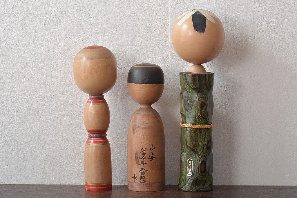 古い　伝統こけし7本(はしめ、かつら、春男、郷土玩具)(R-044742)