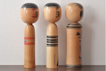 古い　伝統こけし6本(湯田定雄、縄文清、平三郎、郷土玩具)(R-044743)