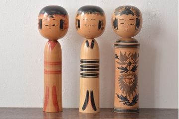 古い　伝統こけし6本(湯田定雄、縄文清、平三郎、郷土玩具)(R-044743)