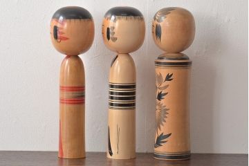 古い　伝統こけし6本(湯田定雄、縄文清、平三郎、郷土玩具)(R-044743)