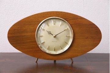 ジャンク品　ヴィンテージ雑貨　Westclox　ウェストクロックス・スコットランド　テンプ式　置き時計(ぜんまい時計、ビンテージ)(R-044744)