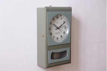 和製アンティーク　タカノ(高野精密工業)　電池式　文字盤が可愛いレトロポップな振り子時計(柱時計、壁掛け時計)(R-044745)