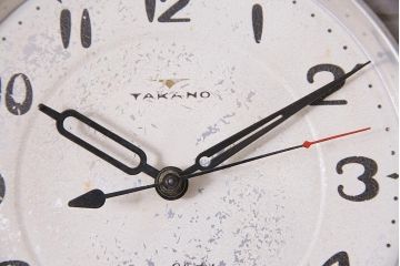 和製アンティーク　タカノ(高野精密工業)　電池式　文字盤が可愛いレトロポップな振り子時計(柱時計、壁掛け時計)(R-044745)