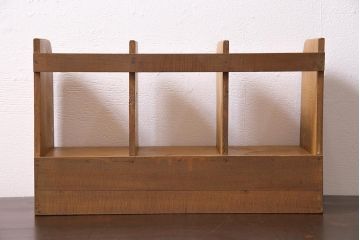 レトロ雑貨　昭和中期　素朴な味わいの引き出し付きブックスタンド(本立て、小物収納)(R-044749)