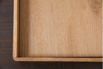 アンティーク雑貨　昭和中期　ナラ材製のシンプルな文箱(木箱、収納箱、小物収納)(R-044751)