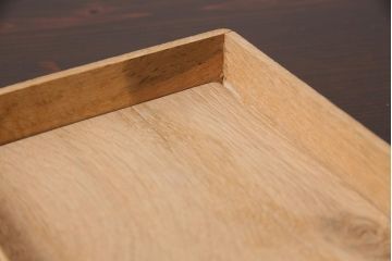 アンティーク雑貨　昭和中期　ナラ材製のシンプルな文箱(木箱、収納箱、小物収納)(R-044751)