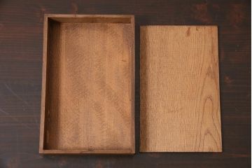 アンティーク雑貨　昭和中期　ナラ材製のレトロな文箱(木箱、収納箱、小物収納)(R-044752)