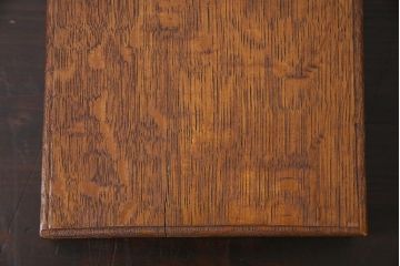 アンティーク雑貨　昭和中期　ナラ材製のレトロな文箱(木箱、収納箱、小物収納)(R-044752)