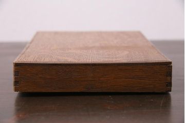 アンティーク雑貨　昭和中期　ナラ材製のレトロな文箱(木箱、収納箱、小物収納)(R-044752)