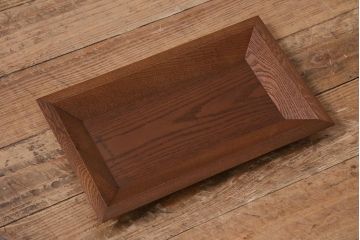 アンティーク雑貨　指物工芸　桑香盆(煎茶盆、四方盆、香盆、香道具)(R-044754)