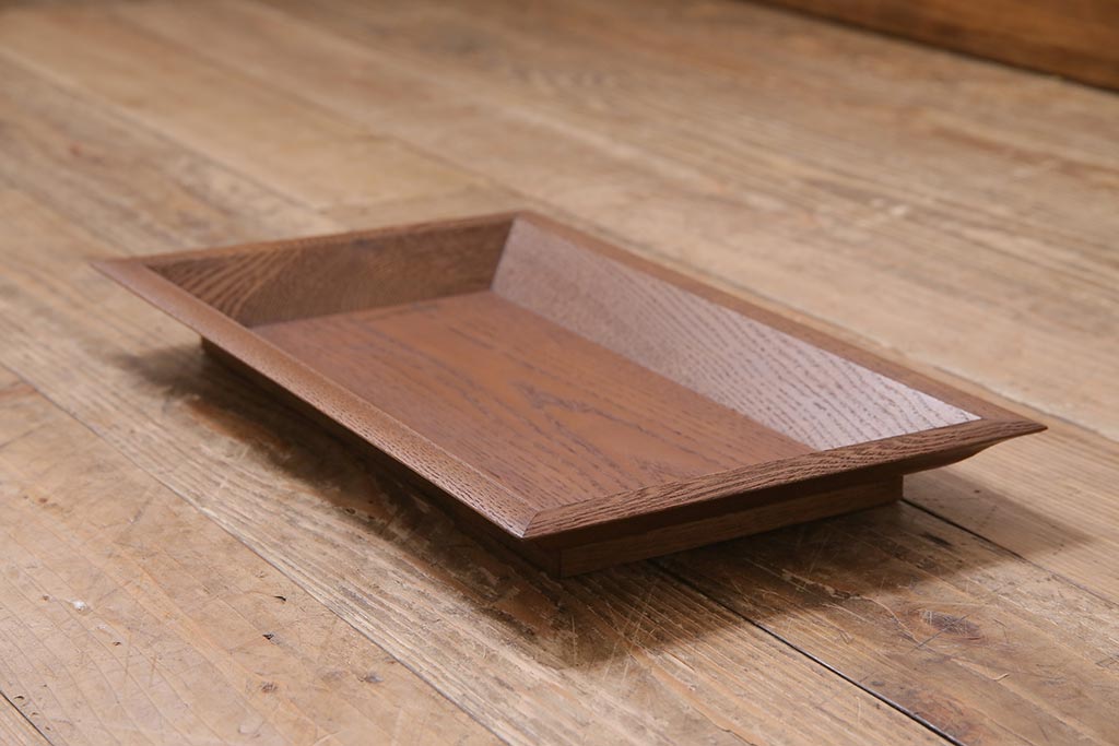 アンティーク雑貨　指物工芸　桑香盆(煎茶盆、四方盆、香盆、香道具)(R-044754)