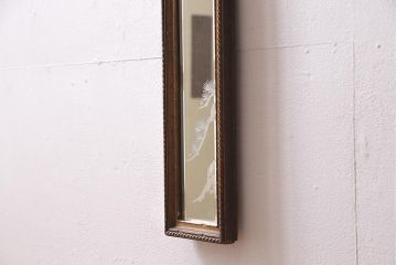 アンティーク雑貨　和製アンティーク　カッティングミラー(ウォールミラー、壁掛け鏡)(R-044760)