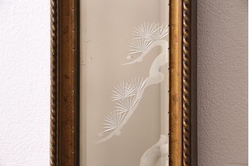 アンティーク雑貨　和製アンティーク　カッティングミラー(ウォールミラー、壁掛け鏡)(R-044760)
