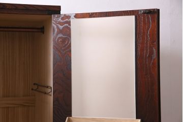 中古　伝統民芸家具　岩谷堂箪笥　当店リメイク　漆塗り　みちのく8号　荘厳な佇まいが魅力的な収納棚(キャビネット)(R-044762)
