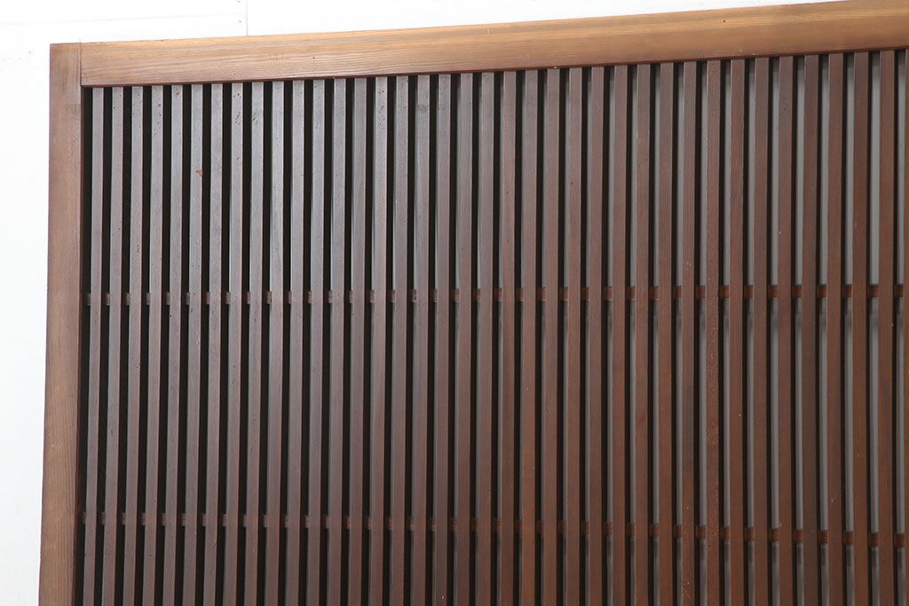 アンティーク建具　和製アンティーク　大正昭和初期　幅広　存在感抜群の格子戸2枚セット　(R-044764)