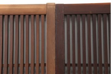 アンティーク建具　和製アンティーク　大正昭和初期　幅広　存在感抜群の格子戸2枚セット　(R-044764)