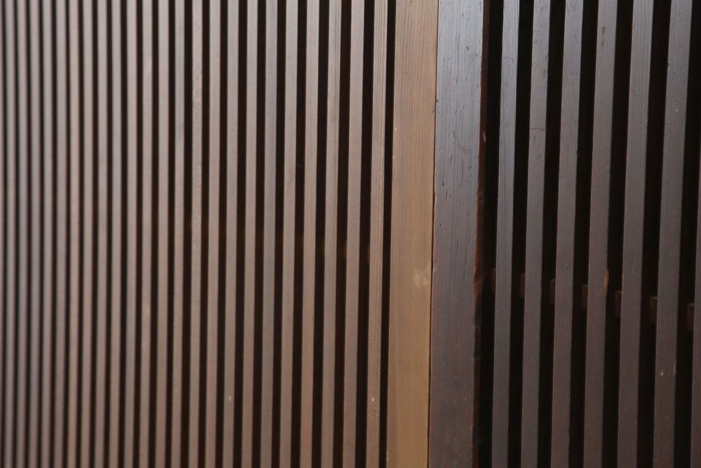 アンティーク建具　和製アンティーク　大正昭和初期　幅広　存在感抜群の格子戸2枚セット　(R-044764)