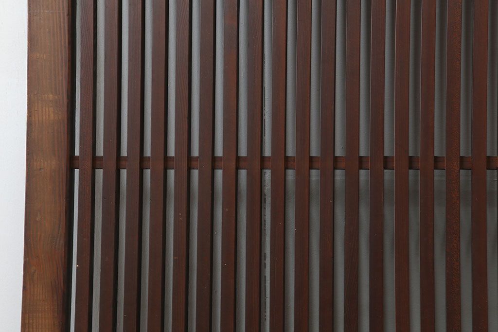アンティーク建具　和製アンティーク　大正昭和初期　幅広　存在感抜群の格子戸2枚セット　(R-044764)