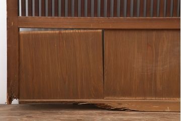 アンティーク建具　和製アンティーク　大正昭和初期　幅広　存在感抜群の格子戸2枚セット　(R-044764)