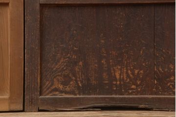 アンティーク建具　和製アンティーク　大正昭和初期　幅広　存在感抜群の格子戸2枚セット　(R-044764)