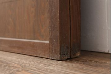 アンティーク建具　和製アンティーク　大正昭和初期　幅広　存在感抜群の格子戸2枚セット　(R-044764)