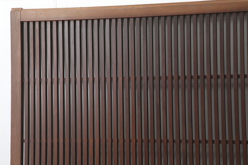 アンティーク建具　和製アンティーク　大正昭和初期　幅広　存在感抜群の格子戸2枚セット　(R-044764)