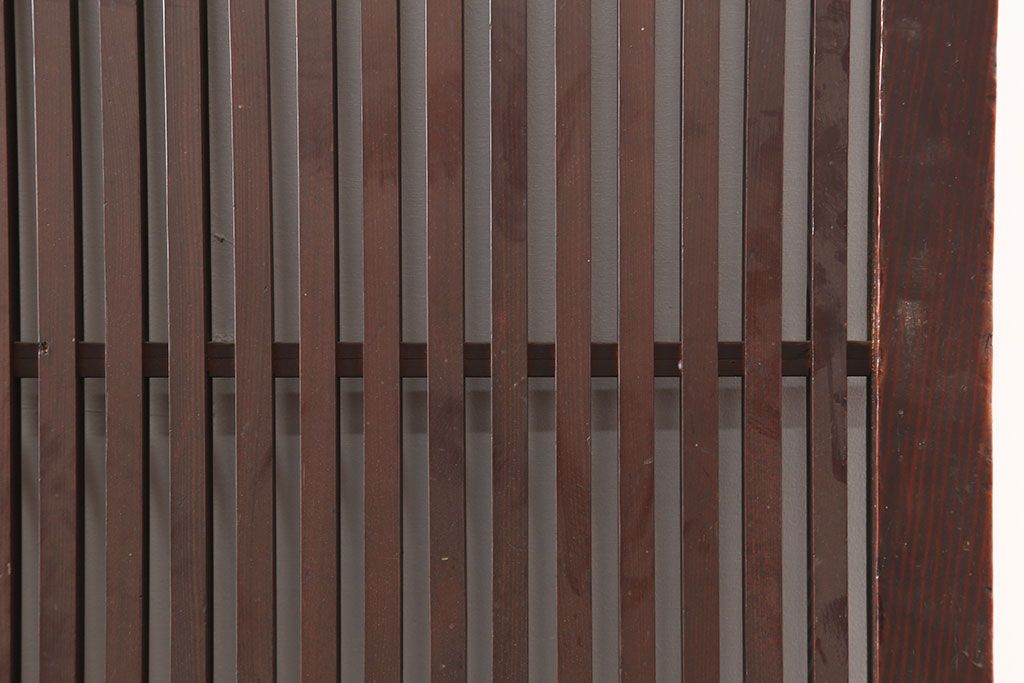 アンティーク建具　和製アンティーク　大正昭和初期　幅広　存在感抜群の格子戸2枚セット　(R-044764)