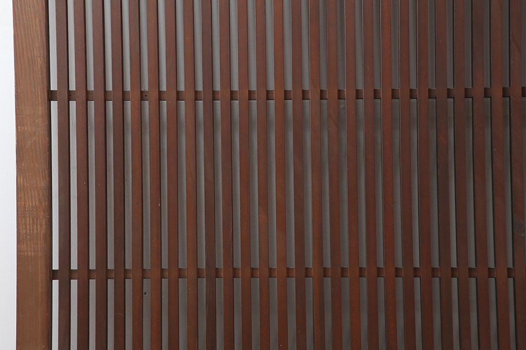 アンティーク建具　和製アンティーク　大正昭和初期　幅広　存在感抜群の格子戸2枚セット　(R-044764)