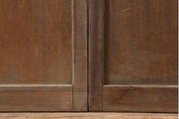 アンティーク家具　古民家スタイルにおすすめな格子戸2枚セット(ガラス帯戸、引き戸、建具)(R-044765)