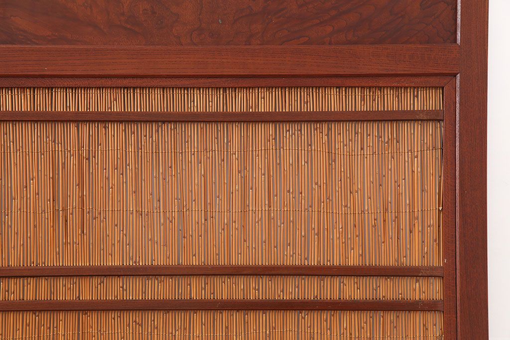 アンティーク家具　激レア　新潟産　漆塗り　玉杢　総ケヤキ材製の高級な板戸4枚セット(帯戸、引き戸、葦戸、建具)(R-044766)