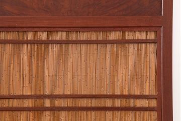 アンティーク家具　激レア　新潟産　漆塗り　玉杢　総ケヤキ材製の高級な板戸4枚セット(帯戸、引き戸、葦戸、建具)(R-044766)