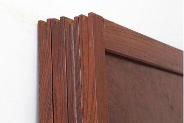 アンティーク家具　激レア　新潟産　漆塗り　玉杢　総ケヤキ材製の高級な板戸4枚セット(帯戸、引き戸、葦戸、建具)(R-044766)