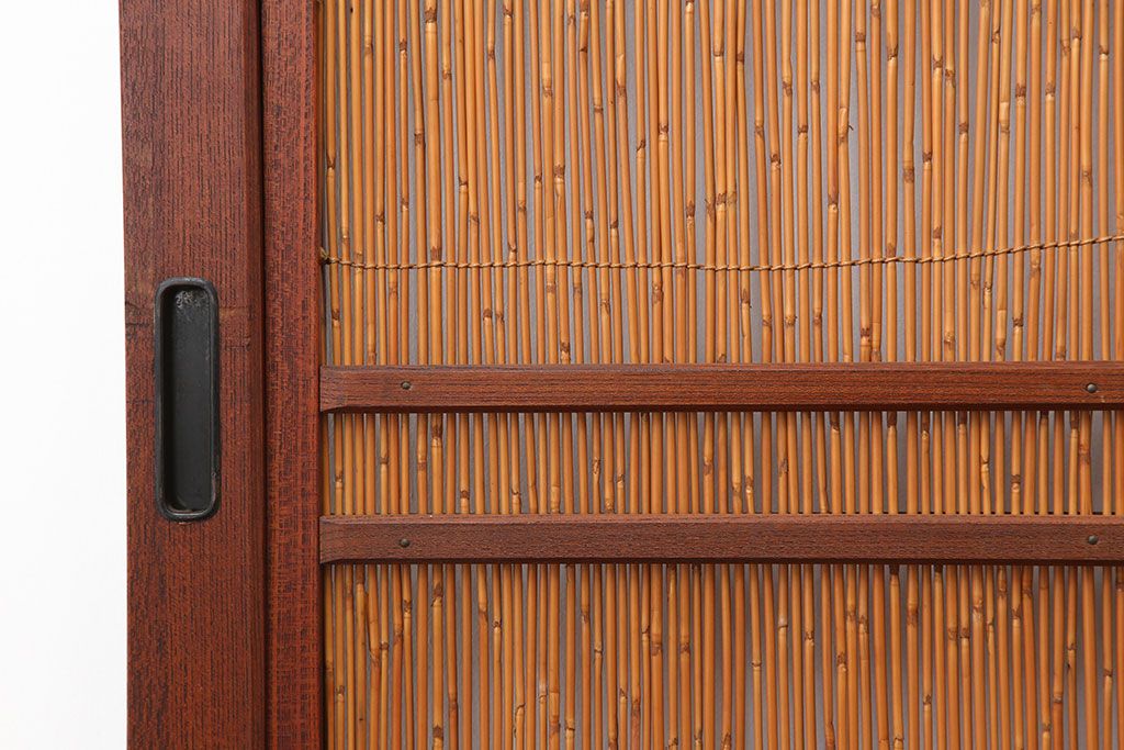 アンティーク家具　激レア　新潟産　漆塗り　玉杢　総ケヤキ材製の高級な板戸4枚セット(帯戸、引き戸、葦戸、建具)(R-044766)