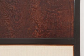 アンティーク建具 　激レア　明治大正期　新潟産　漆塗り　玉杢　組子入り板戸4枚セット(帯戸、障子戸、建具、引き戸)(R-044767)