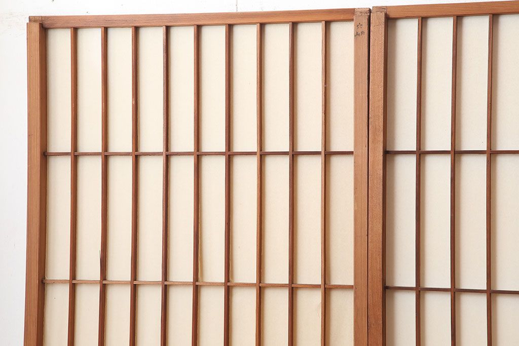 ヴィンテージ建具 　昭和中期　和レトロな雰囲気漂う障子戸4枚セット　(R-044768)