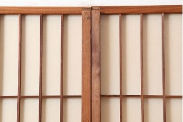 ヴィンテージ建具 　昭和中期　和レトロな雰囲気漂う障子戸4枚セット　(R-044768)