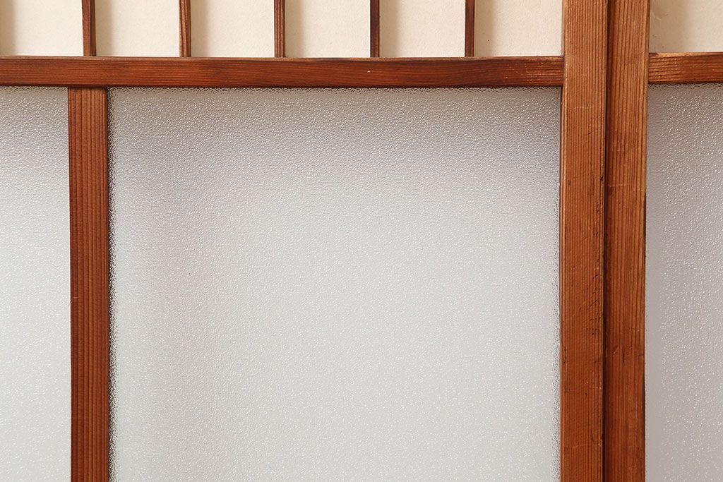 ヴィンテージ建具 　昭和中期　和レトロな雰囲気漂う障子戸4枚セット　(R-044768)