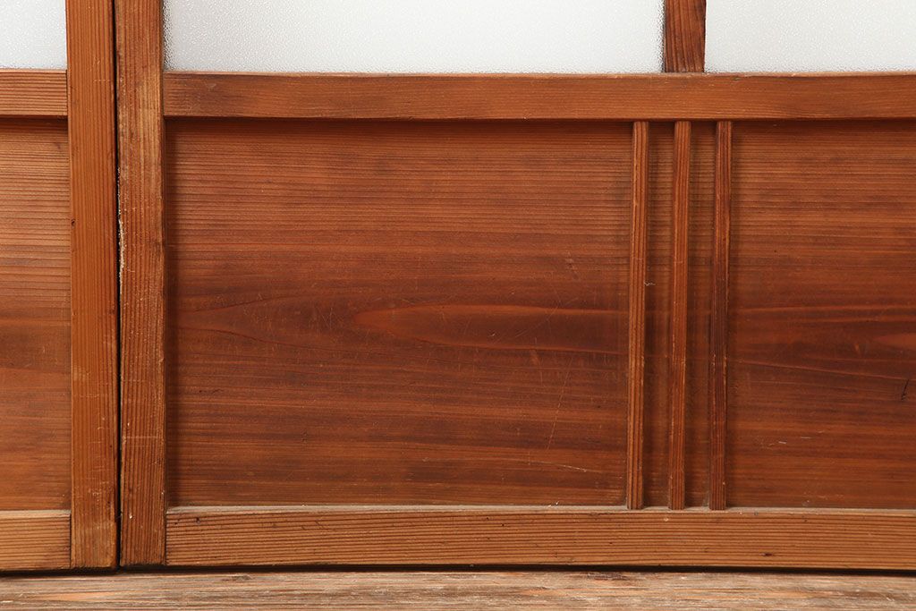 ヴィンテージ建具 　昭和中期　和レトロな雰囲気漂う障子戸4枚セット　(R-044768)