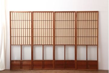 ヴィンテージ建具　昭和中期 　和レトロな雰囲気漂う障子戸4枚セット(R-044769)