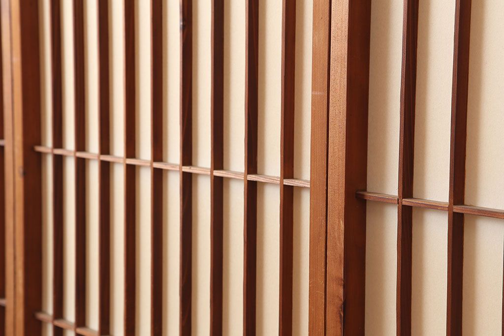 ヴィンテージ建具　昭和中期 　和レトロな雰囲気漂う障子戸4枚セット(R-044769)