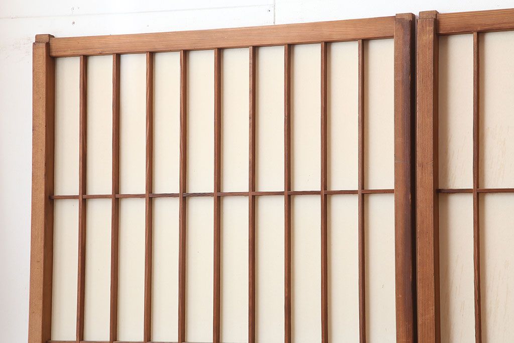 ヴィンテージ建具　昭和中期　和レトロな雰囲気漂う障子戸4枚セット　(R-044770)