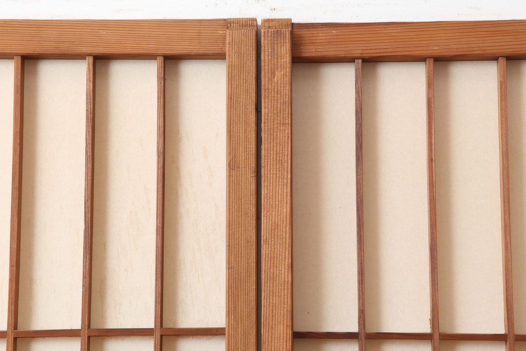 ヴィンテージ建具　昭和中期　和レトロな雰囲気漂う障子戸4枚セット　(R-044770)