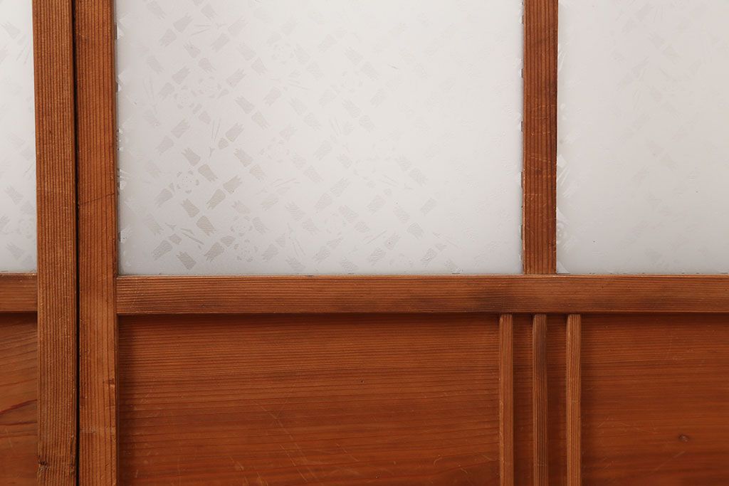 ヴィンテージ建具　昭和中期　和レトロな雰囲気漂う障子戸4枚セット　(R-044770)