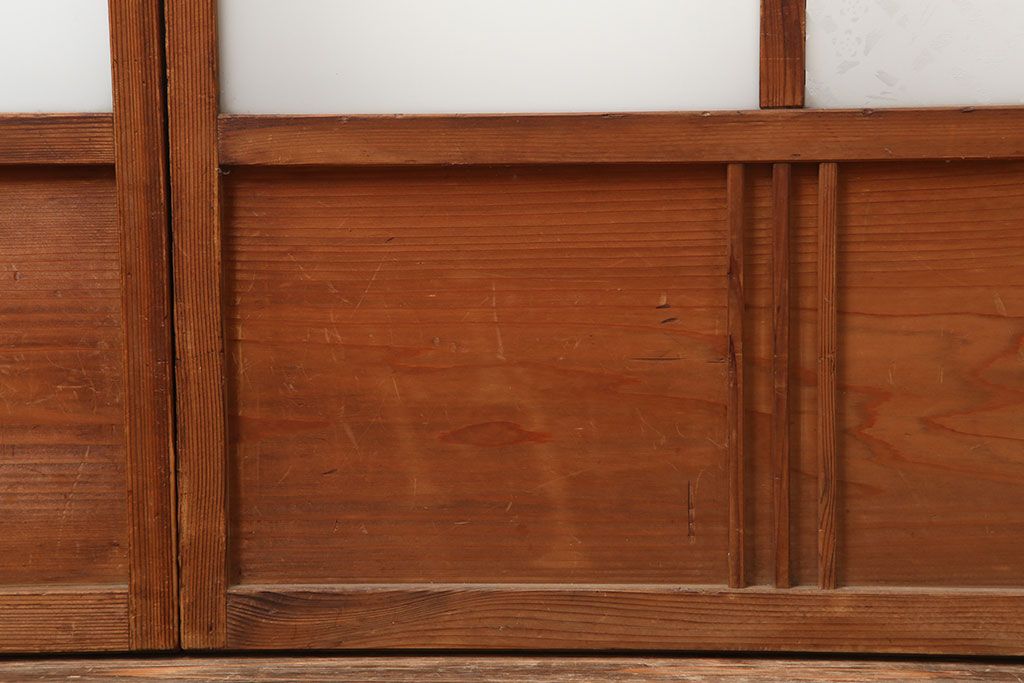 ヴィンテージ建具　昭和中期　和レトロな雰囲気漂う障子戸4枚セット　(R-044770)