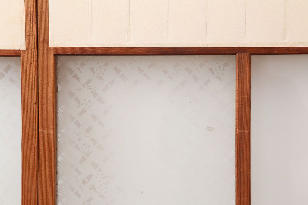 ヴィンテージ建具　昭和中期　和レトロな雰囲気漂う障子戸4枚セット　(R-044770)