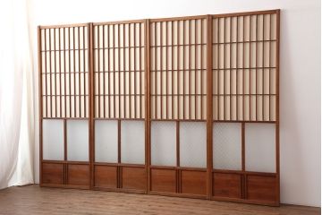 アンティーク建具 　和レトロな雰囲気漂う障子戸4枚セット(引き戸、建具)(R-044770)