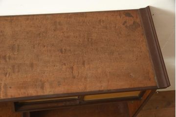 和製アンティーク　指物工芸家具　昭和初期　総楓(カエデ)材・鳥眼杢　最高級品!凝った造りの飾り棚(茶棚、陳列棚、収納棚、戸棚)(R-044771)